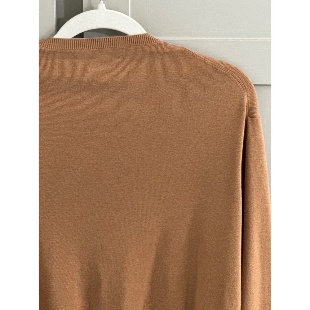 Polo Ralph Lauren women’s V-Neck Pima Cotton Sweater Camel Tan Brown Large L/G - Picture 5 of 7